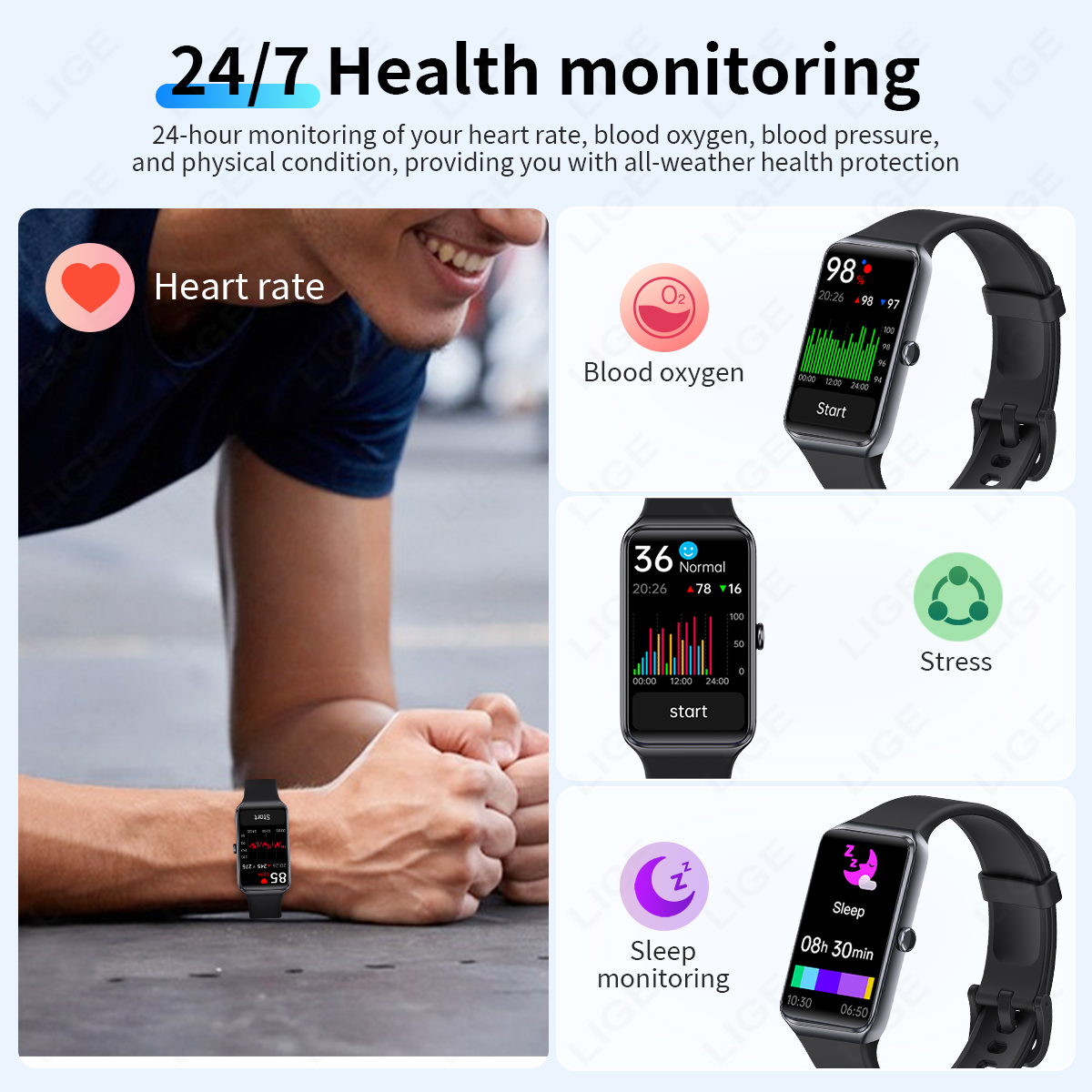 LIGE Couple Smart Wristband Me - مراجعة Smartwatch Latest Watches For Men وسعره
