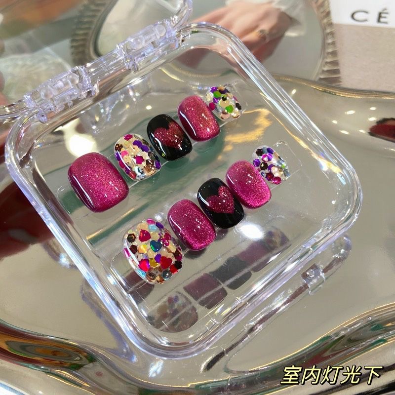 10pcs Handmade press on Nails  - مراجعة Crystal Press Tool وسعره