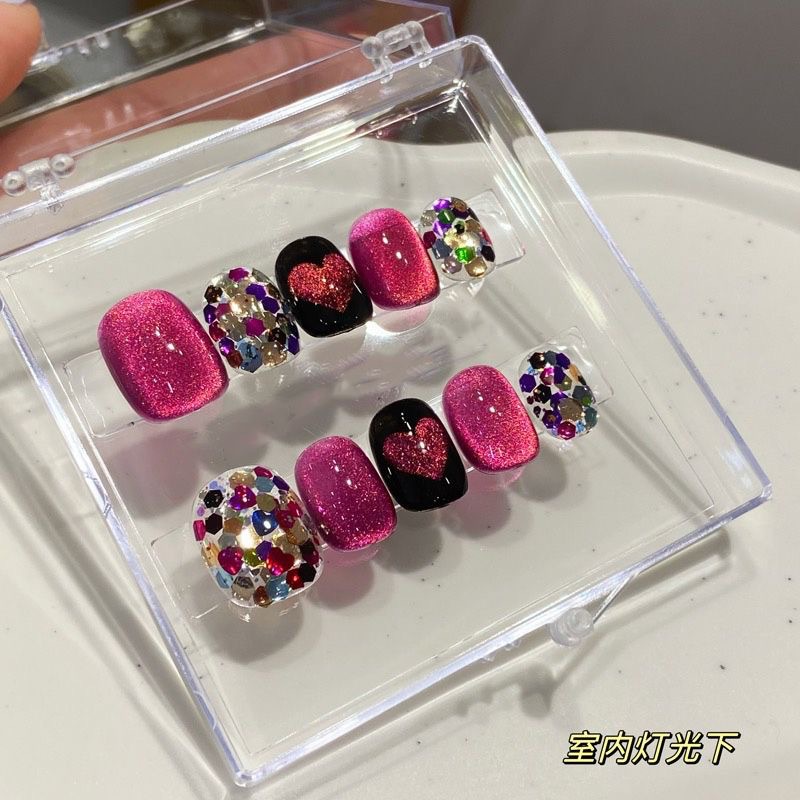 10pcs Handmade press on Nails  - مراجعة Crystal Press Tool وسعره