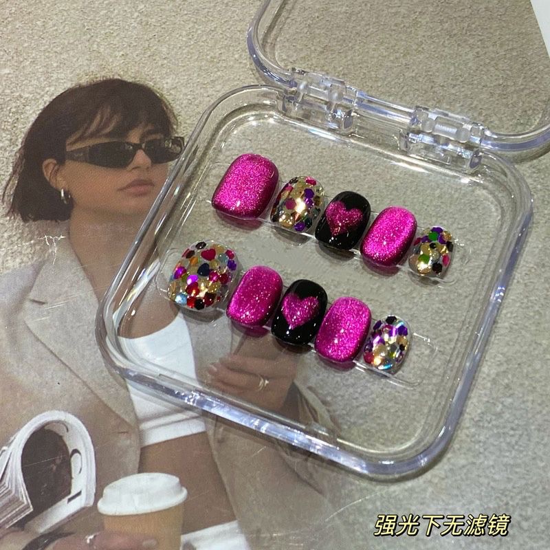 10pcs Handmade press on Nails  - مراجعة Crystal Press Tool وسعره