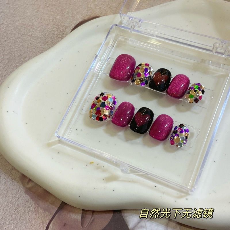 10pcs Handmade press on Nails  - مراجعة Crystal Press Tool وسعره