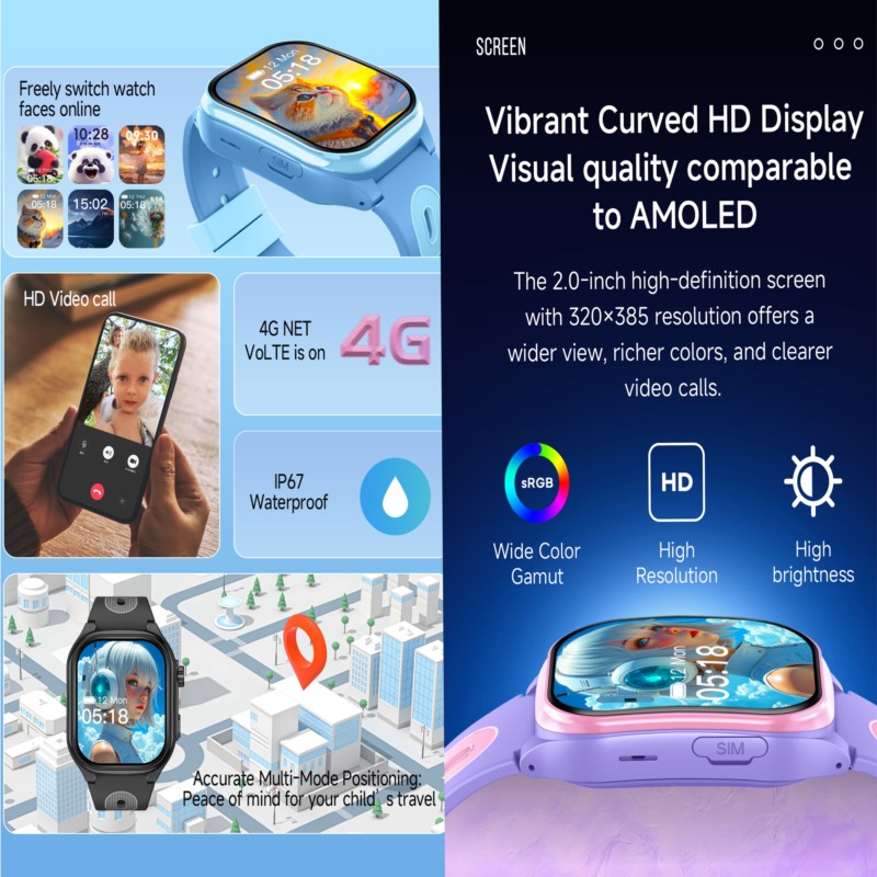 4G Kids Smart Watch Phone 2.0