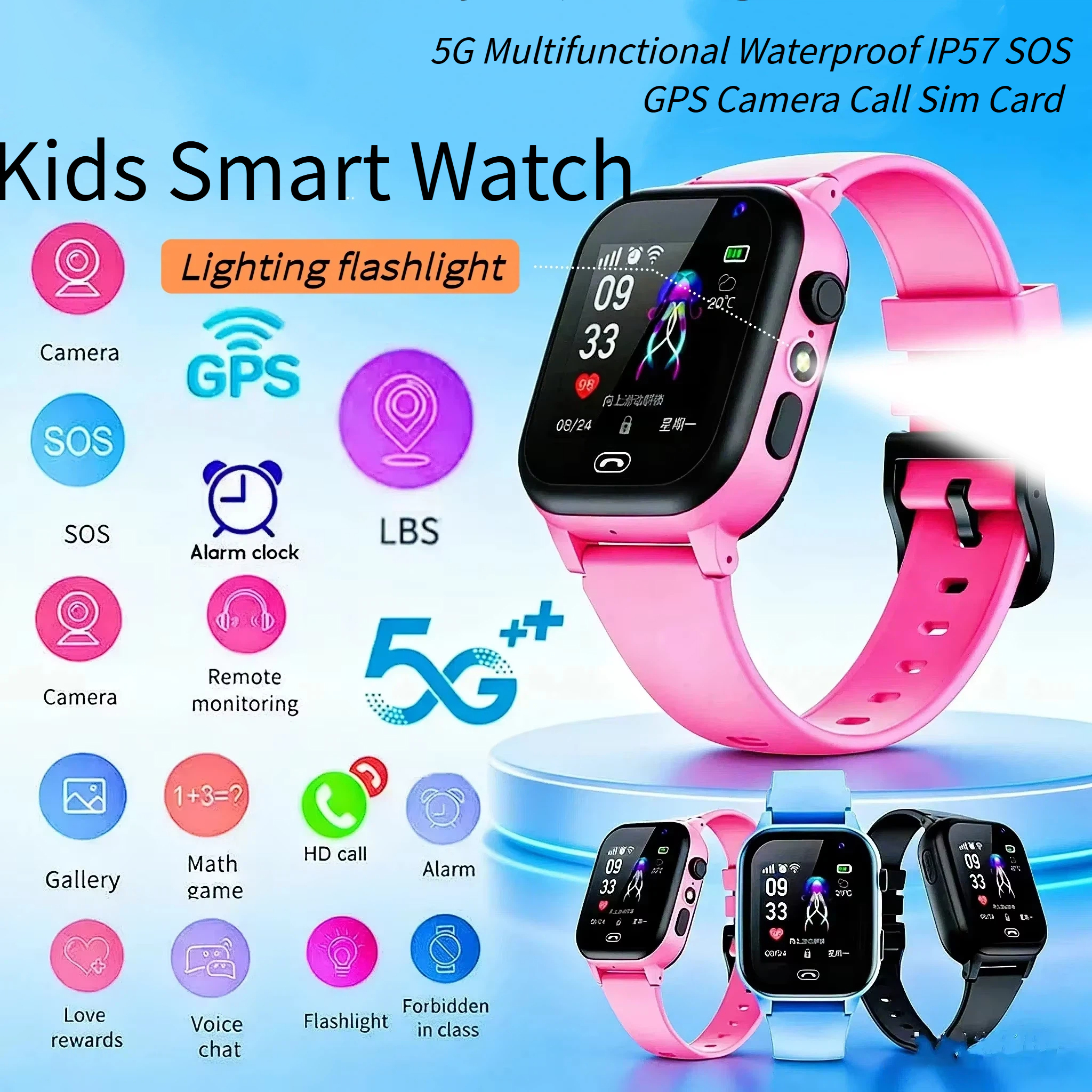 Lenovo Kids Smart Watch 5G GPS - مراجعة Smartwatch Watches For Kid Boy Waterproof وسعره