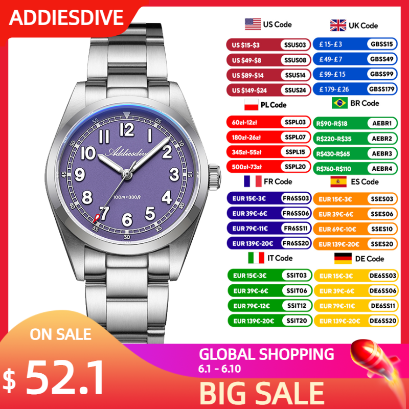 ADDIESDIVE New Quartz Watches  - مراجعة Watch Crown Stem وسعره