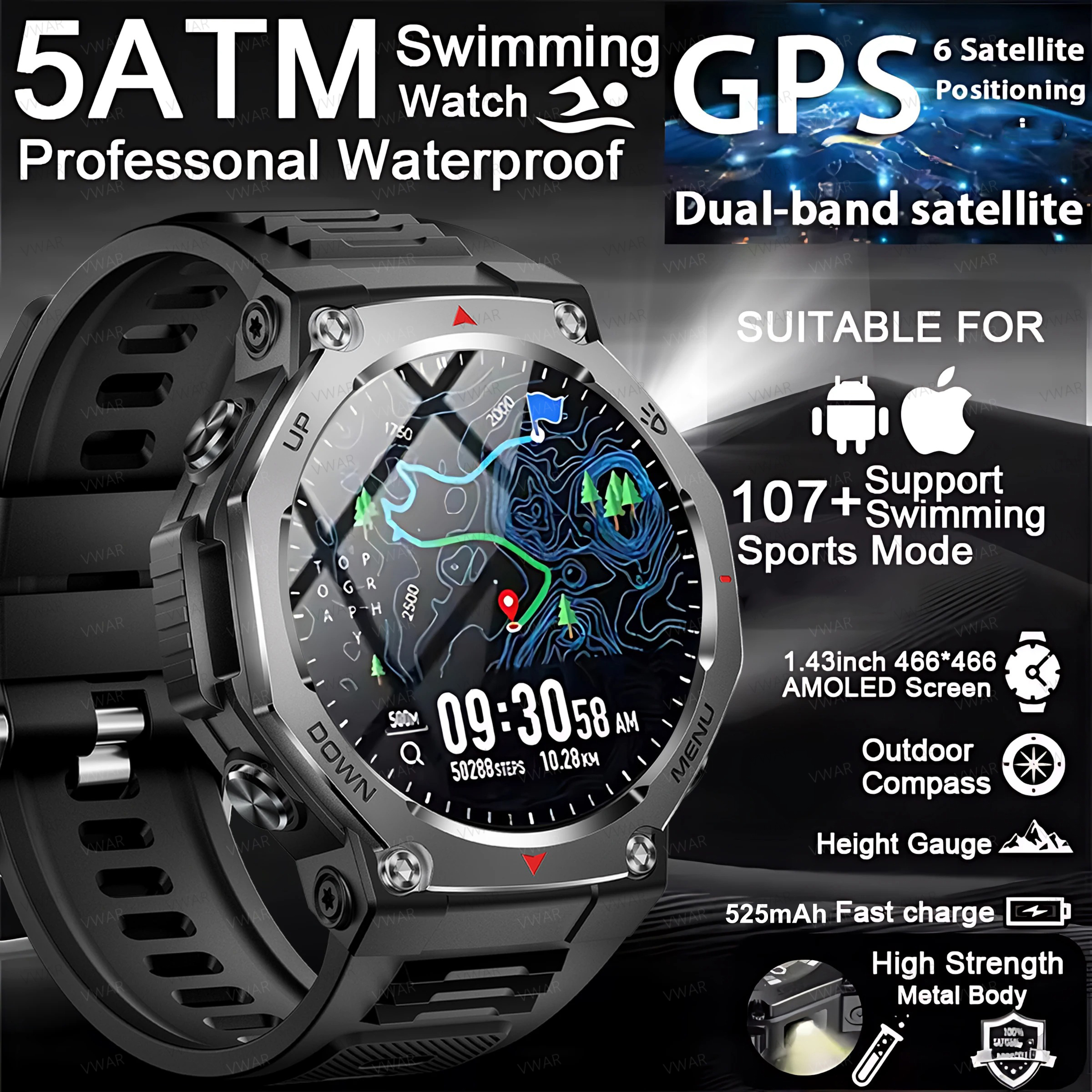 2025 New Military Smart Watch  - مراجعة Watch Vs Smartwatch وسعره