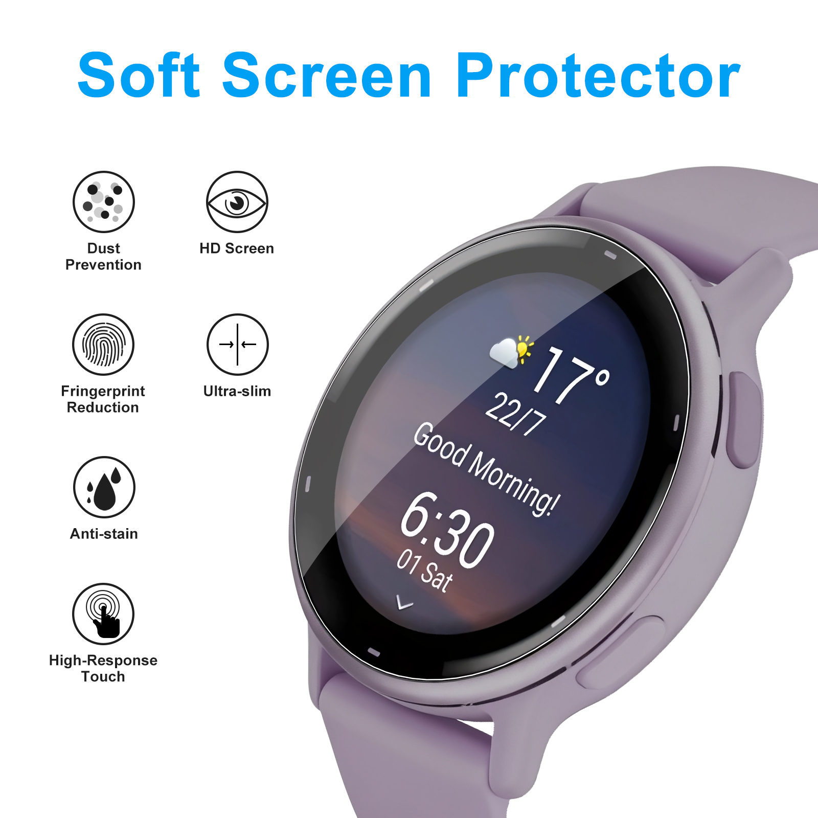 Soft Clear Protective Film For - مراجعة Xwatch Smartwatch وسعره
