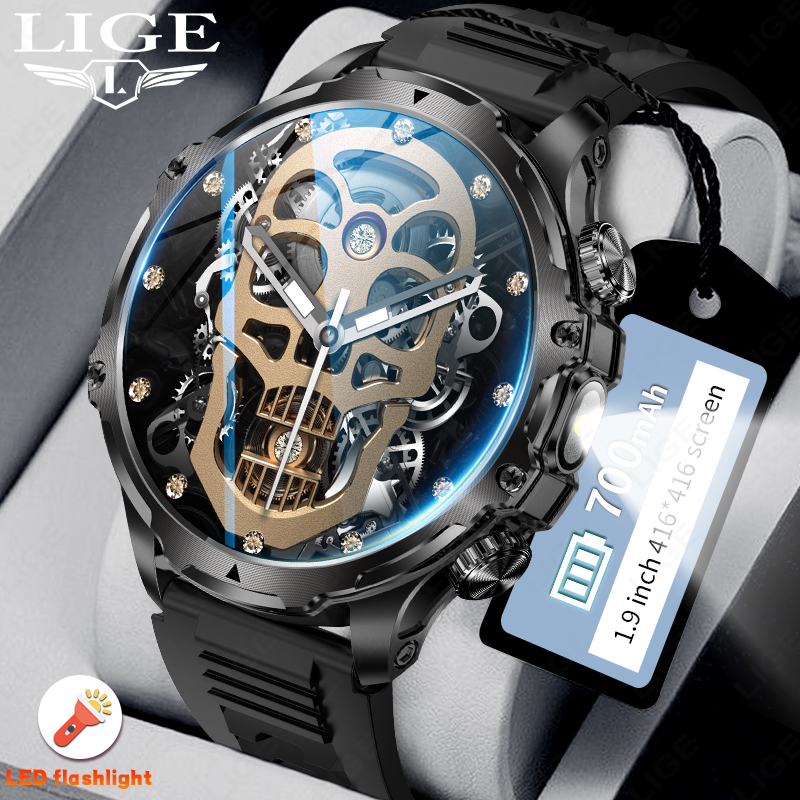 LIGE 700mah Large Battery Flas - مراجعة Smartwatch Latest Watches For Men وسعره