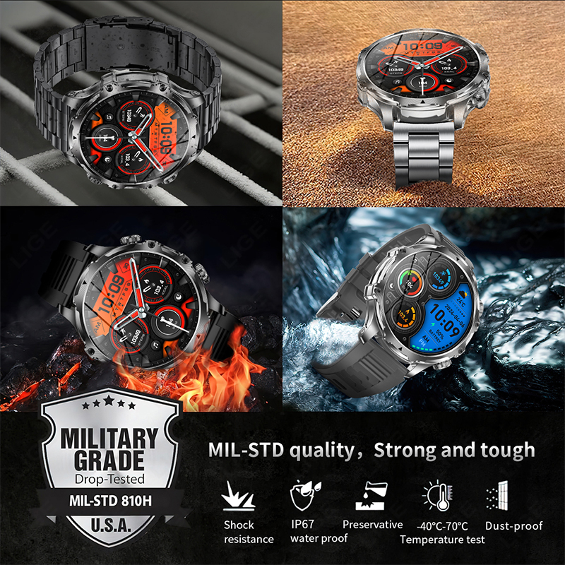 LIGE 700mah Large Battery Flas - مراجعة Smartwatch Latest Watches For Men وسعره