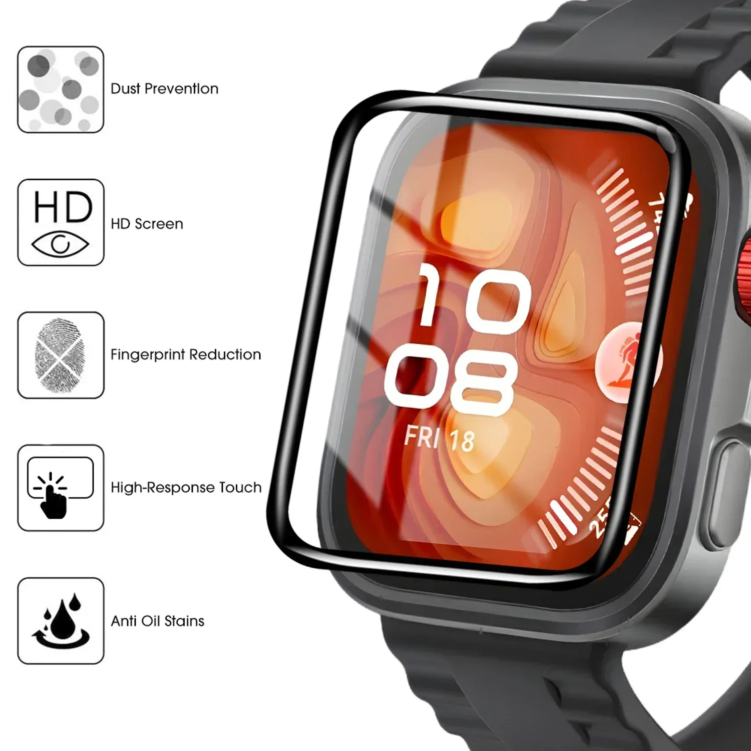 1-5Pcs 9D Curved Film For Huaw - مراجعة Watches Not Smartwatch وسعره