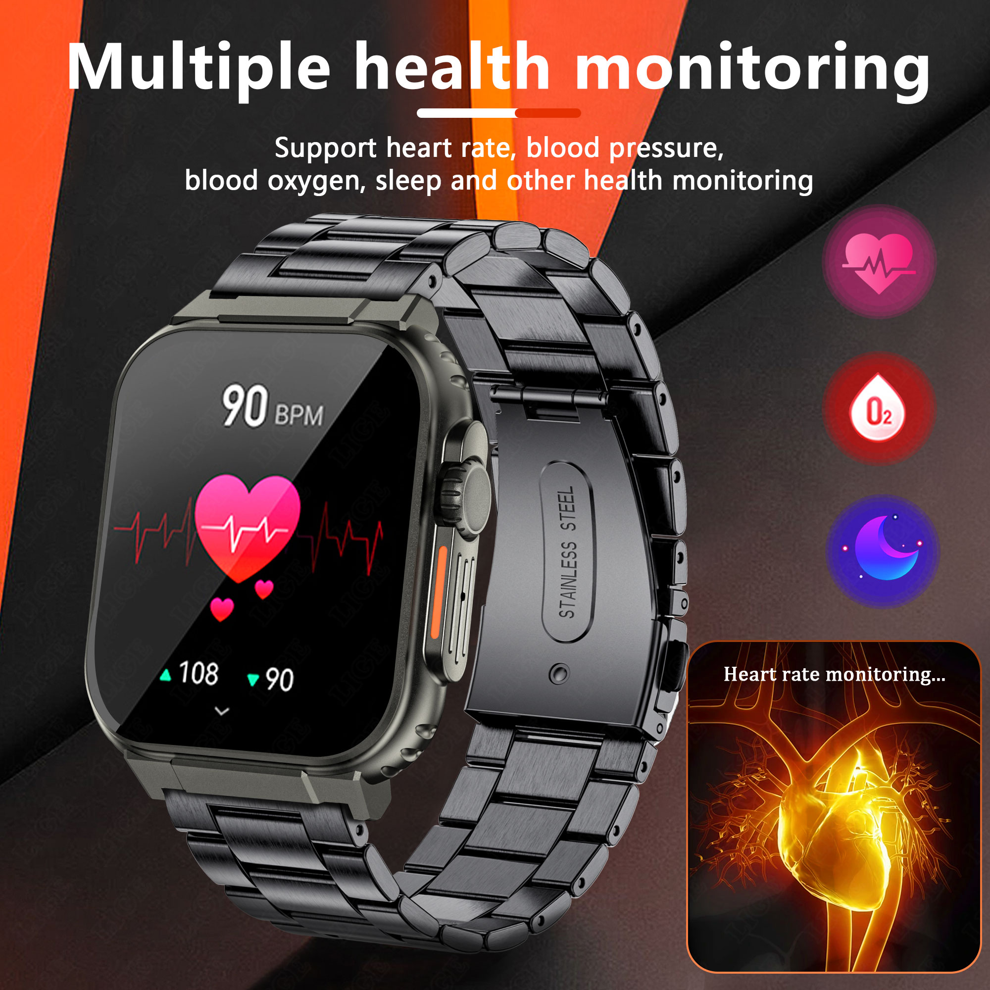 LIGE 600mAh Military Outdoor S - مراجعة Smartwatch Latest Watches For Men وسعره