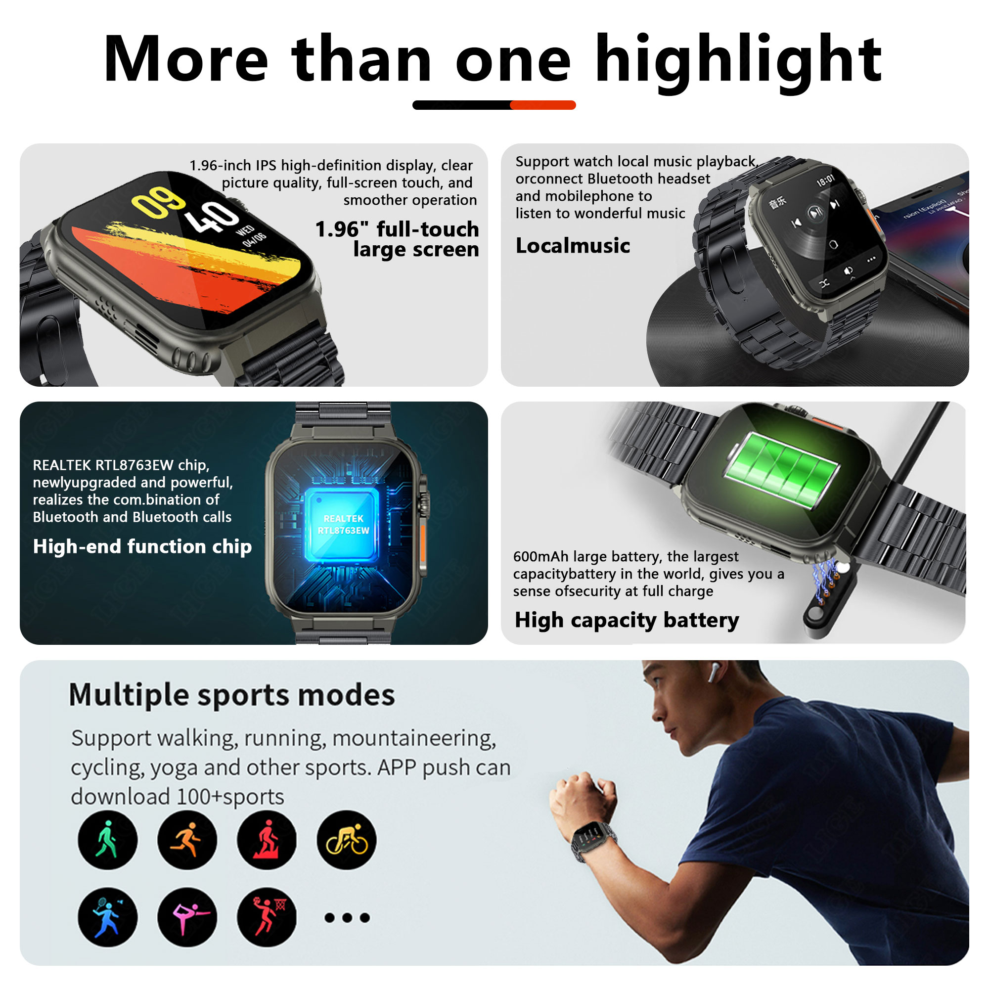 LIGE 600mAh Military Outdoor S - مراجعة Smartwatch Latest Watches For Men وسعره