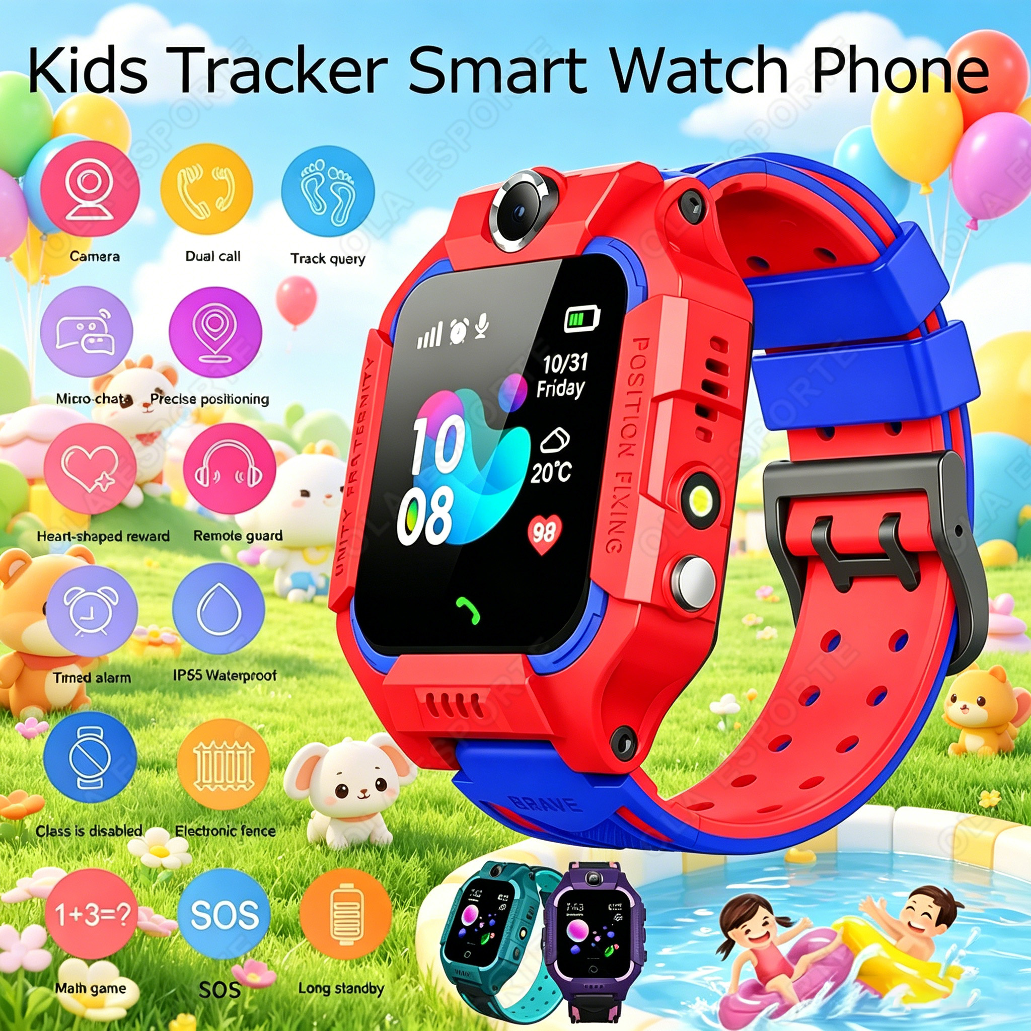 Children Smart Watch 2G Postio - مراجعة Smartwatch Watches Birthday Gift For Boys وسعره