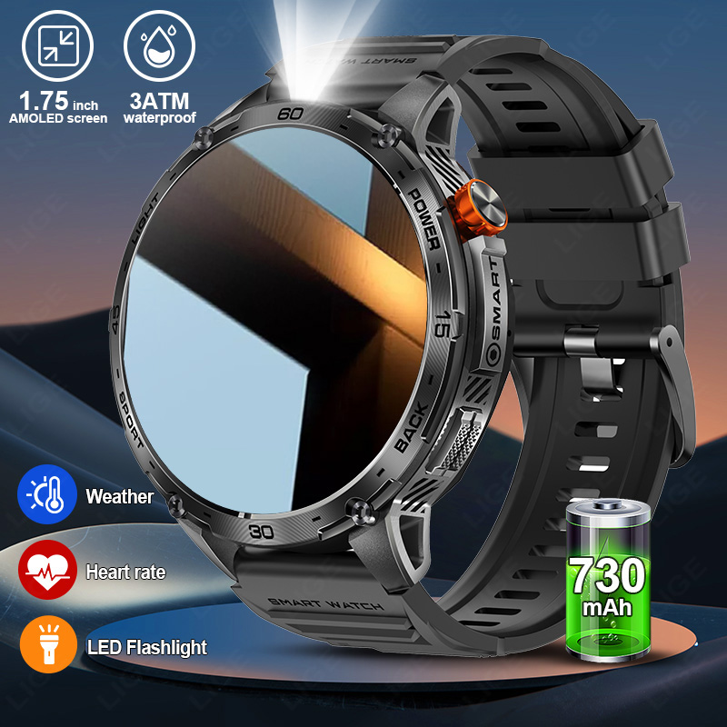 LIGE 730mAh Large Battery Ultr - مراجعة Smartwatch Latest Watches For Men وسعره