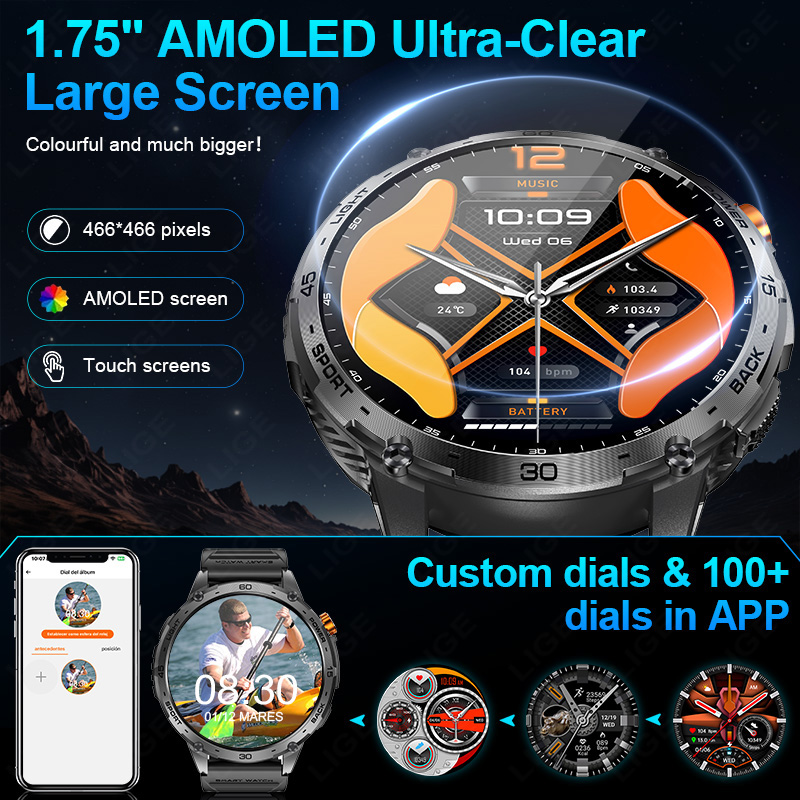 LIGE 730mAh Large Battery Ultr - مراجعة Smartwatch Latest Watches For Men وسعره
