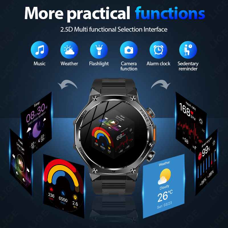 LIGE New Men 800mAh Ultra Long - مراجعة Smartwatch Latest Watches For Men وسعره