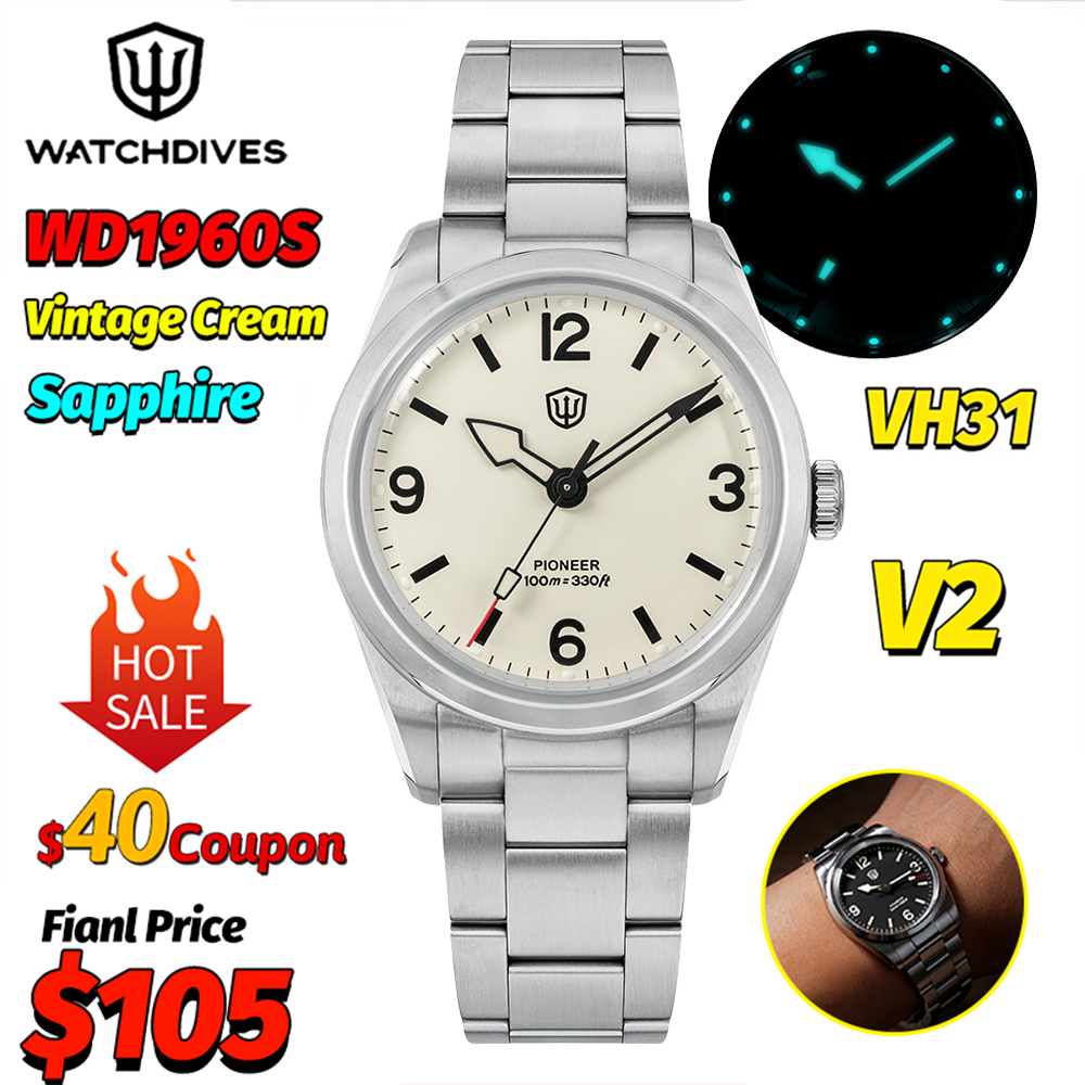 Watchdives WD1960S V2 Vintage  - مراجعة Watches Not Smartwatch وسعره